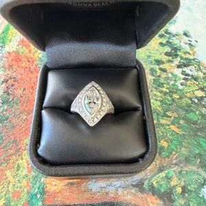 1.47 ct Marquise Diamond and Platinum Engagement Ring